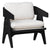 Adelaide Black Wood Finish and Off White Upholstery Occasional ChairModel DOV11668