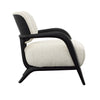 Arcona Black Wood and Ivory Boucle Upholstery Occasional ChairModel DOV11670