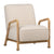 Clyde Ivory Upholstery and Natural Finish Frame Occasional ChairModel DOV11673