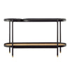 Petras Black with Natural Rattan Finish Console TableModel DOV11684