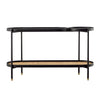 Petras Black with Natural Rattan Finish Console TableModel DOV11684