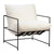 Inska White with Black Iron Frame Occasional ChairModel DOV12064