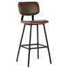 Camella Brown Fabric and Black Metal Legs Barstool Model DOV12081BS