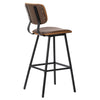 Camella Brown Fabric and Black Metal Legs Barstool Model DOV12081BS