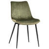 Castelo Olive Green Fabric and Black Metal Legs Dining ChairModel DOV12084