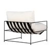 Alvar Black Metal and Off White Fabric Occasional ChairModel DOV12127