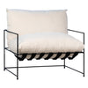 Alvar Black Metal and Off White Fabric Occasional ChairModel DOV12127