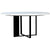 Hizon White Stained Oak and Gunmetal Base Dining TableModel DOV12140WH