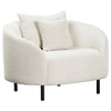 Rani Light Sand Boucle Upholstery with Black Metal Legs Occasional ChairModel DOV12148