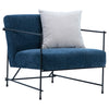 Sevilla Teal Upholstery with Matte Black Metal Frame Occasional ChairModel DOV12168