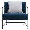 Sevilla Teal Upholstery with Matte Black Metal Frame Occasional ChairModel DOV12168