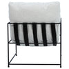 Allison Natural Faux Sheep Skin Upholstery with Matte Black Metal Occasional ChairModel DOV12172