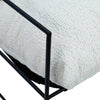 Allison Natural Faux Sheep Skin Upholstery with Matte Black Metal Occasional ChairModel DOV12172