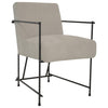 Dublin Taupe Upholstery and Matte Black Iron Frame Dining ChairModel DOV12178