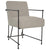 Dublin Taupe Upholstery and Matte Black Iron Frame Dining ChairModel DOV12178