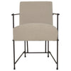 Dublin Taupe Upholstery and Matte Black Iron Frame Dining ChairModel DOV12178