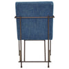 Dayton Teal Blue Upholstery with Matte Black Iron Frame Dining ChairModel DOV12179