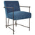 Dayton Teal Blue Upholstery with Matte Black Iron Frame Dining ChairModel DOV12179