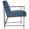 Dayton Teal Blue Upholstery with Matte Black Iron Frame Dining ChairModel DOV12179