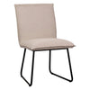 Dusk Sand Upholstery with Knife Edge Stitching and Black Iron Dining ChairModel DOV12180