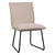 Dusk Sand Upholstery with Knife Edge Stitching and Black Iron Dining ChairModel DOV12180