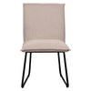 Dusk Sand Upholstery with Knife Edge Stitching and Black Iron Dining ChairModel DOV12180