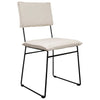 Freya Natural White Upholstery with Black Metal Frame Dining ChairModel DOV12181