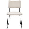 Freya Natural White Upholstery with Black Metal Frame Dining ChairModel DOV12181