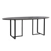 Alejo Smoked Grey Emperador Gloss Finish with Black Metal Legs Dining TableModel DOV12189