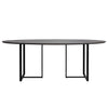 Alejo Smoked Grey Emperador Gloss Finish with Black Metal Legs Dining TableModel DOV12189