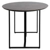 Alejo Smoked Grey Emperador Gloss Finish with Black Metal Legs Dining TableModel DOV12189