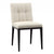 Clementine Off White Fabric and Black Stain Legs Dining ChairModel DOV12207