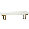 Schultz Natural White Antique Brass Finish Bench Model DOV13116