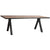 Shulini Medium Brown Sealed Finish and Black Iron Dining TableModel DOV15073