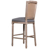 Arras Grey Upholstery and Antique Wood Finish Barstool Model DOV1521BS