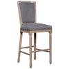 Arras Grey Upholstery and Antique Wood Finish Barstool Model DOV1521BS