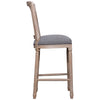 Arras Grey Upholstery and Antique Wood Finish Barstool Model DOV1521BS