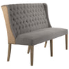 Reilly Grey and Light Brown Upholstery and Antique Wood Finish Bench Model DOV1525DB