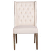 Reilly Ivory with Tan Back and Antique Wood Wash Finish Dining ChairModel DOV1525WH