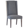 Ardee Grey and Light Brown Upholstery and Antique Wood Finish Dining ChairModel DOV1529