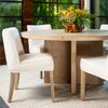 Sizan Off White Upholstery and Grey Washed Wood Finish Dining ChairModel DOV1535