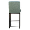 Orila Sea Green Fabric and Black Powder Coated Frame Barstool Model DOV1539BS