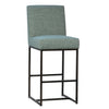 Orila Sea Green Fabric and Black Powder Coated Frame Barstool Model DOV1539BS