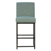 Orila Sea Green Fabric and Black Powder Coated Frame Barstool Model DOV1539BS