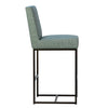 Orila Sea Green Fabric and Black Powder Coated Frame Barstool Model DOV1539BS