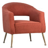 Liza Brick Red Upholstery with Gold Metal Legs Occasional ChairModel DOV1543