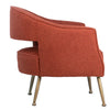 Liza Brick Red Upholstery with Gold Metal Legs Occasional ChairModel DOV1543