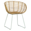 Pablo Natural Rattan Finish and White Metal Frame Dining ChairModel DOV1563