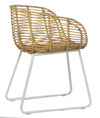 Pablo Natural Rattan Finish and White Metal Frame Dining ChairModel DOV1563