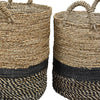 Galia Natural Finish with Black Accents Basket Set Of 3Model DOV1580